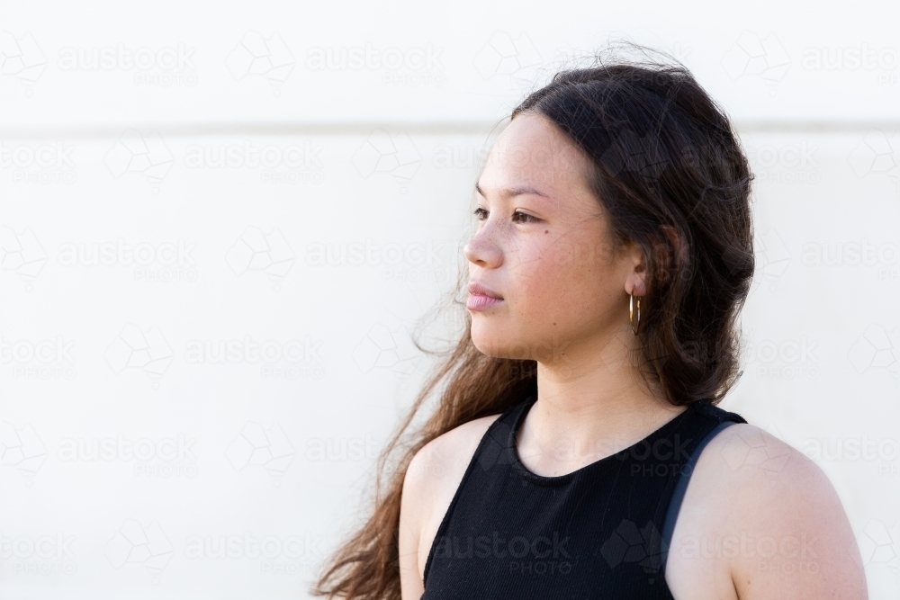 teen model in profile - Australian Stock Image