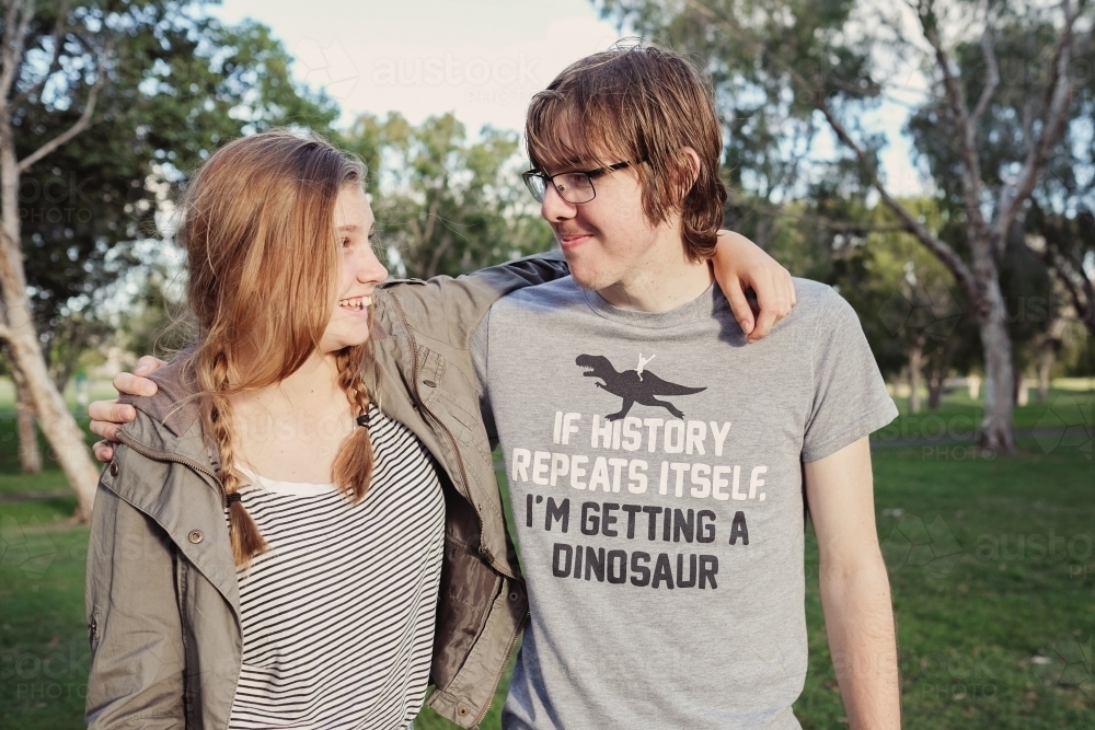 Teenagers in the park - Australian Stock Image