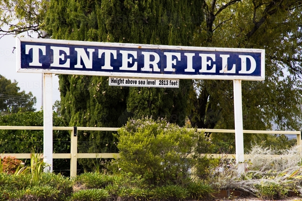 Tenterfield train station sign - Australian Stock Image