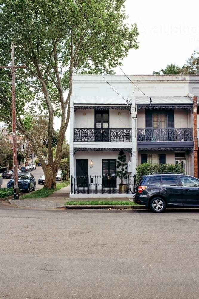 Terrace houses in Sydney's inner west - Australian Stock Image