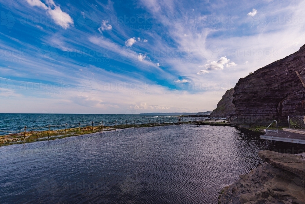 The Bogey Hole historic man made rock pool at Newcastle, NSW - Australian Stock Image