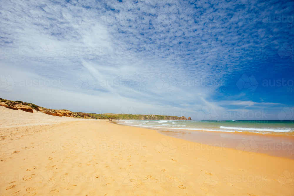 The iconic Cape Woolamai Surf Beach and Cowrie Patch Beach on Phillip Island, Victoria, Australia - Australian Stock Image