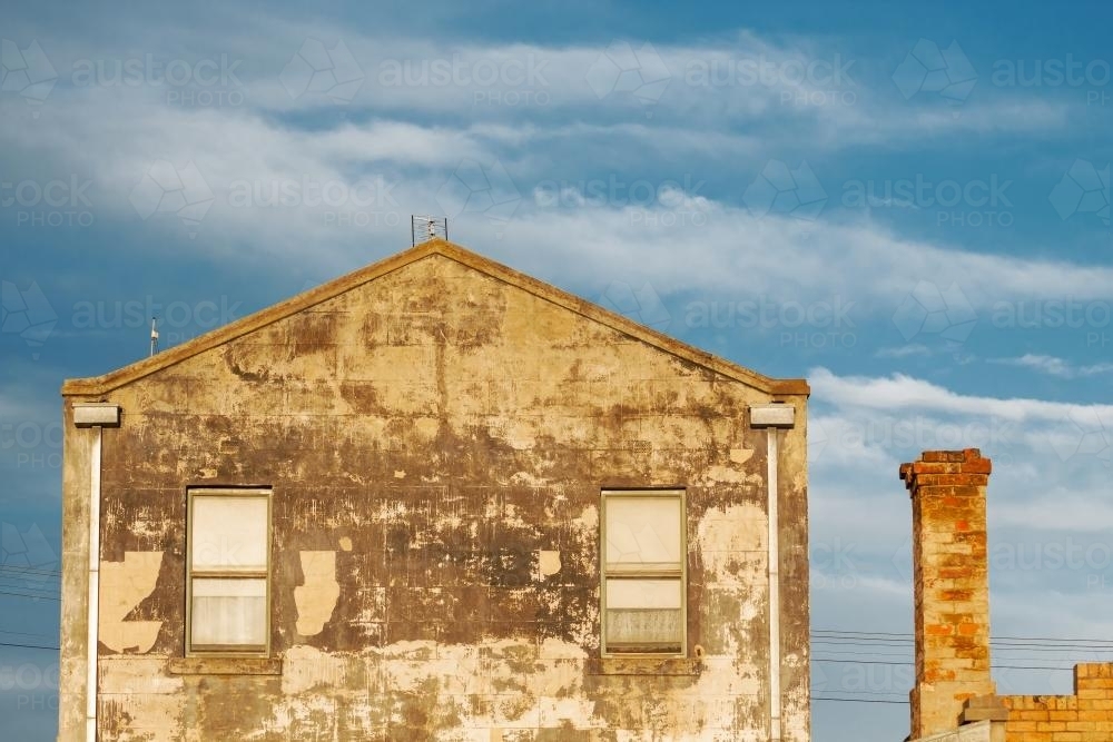 The side of a decaying building - Australian Stock Image