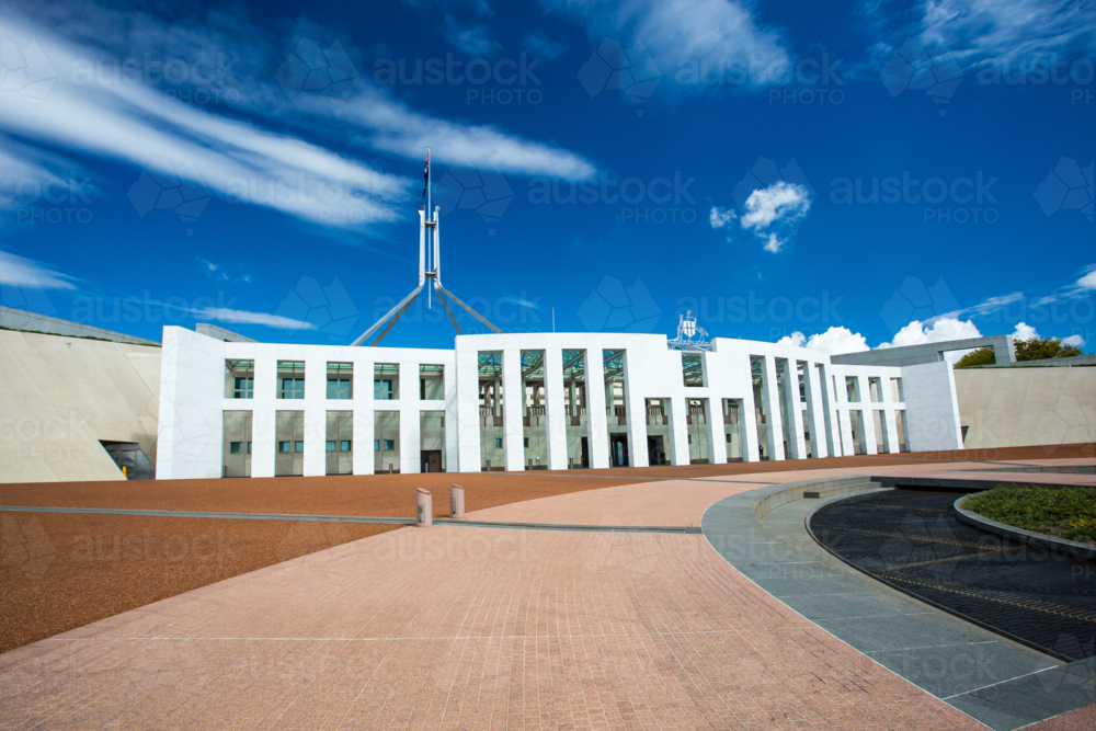 The stunning architecture of the Parliament of Australia in Canberra, Australian Capital Territory, - Australian Stock Image