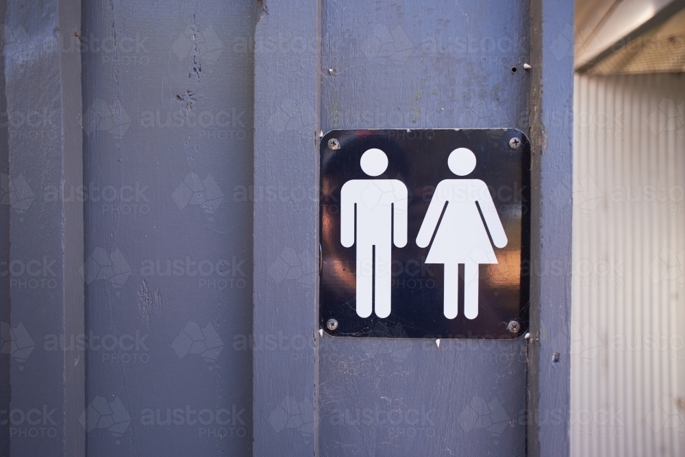 Toilet sign at picnic site - Australian Stock Image