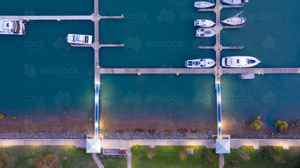 Top view of boats at marina - Australian Stock Image