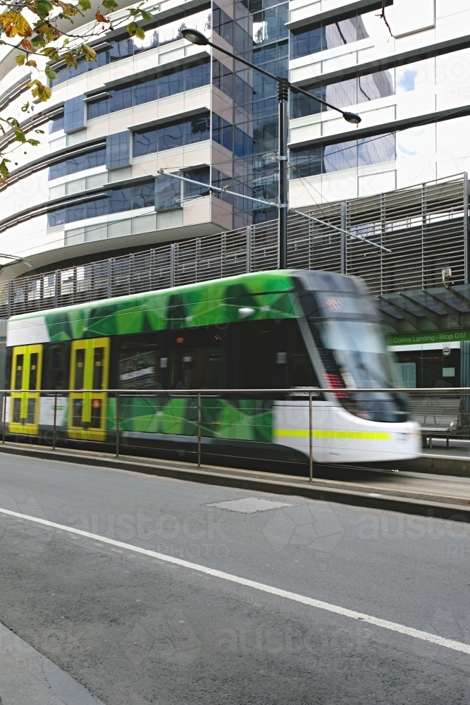 Tram in the city of Melbourne - Australian Stock Image