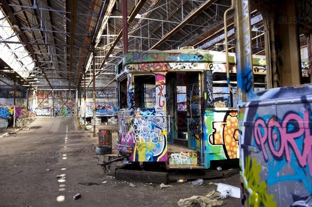 Tram shed - Australian Stock Image