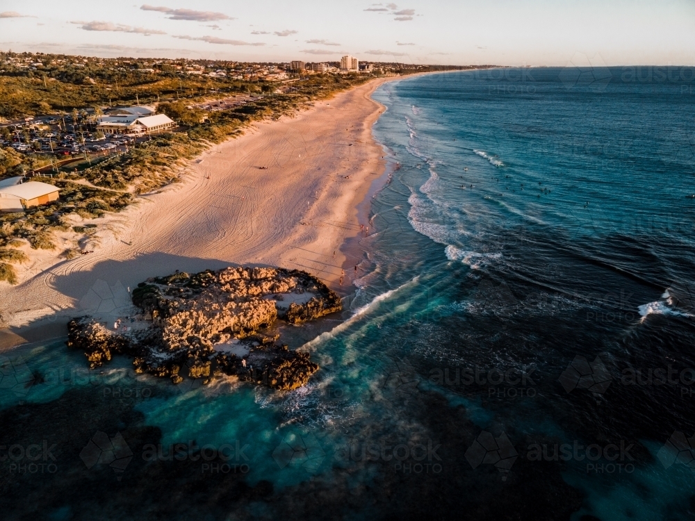 Trigg Beach Golden Hour - Australian Stock Image