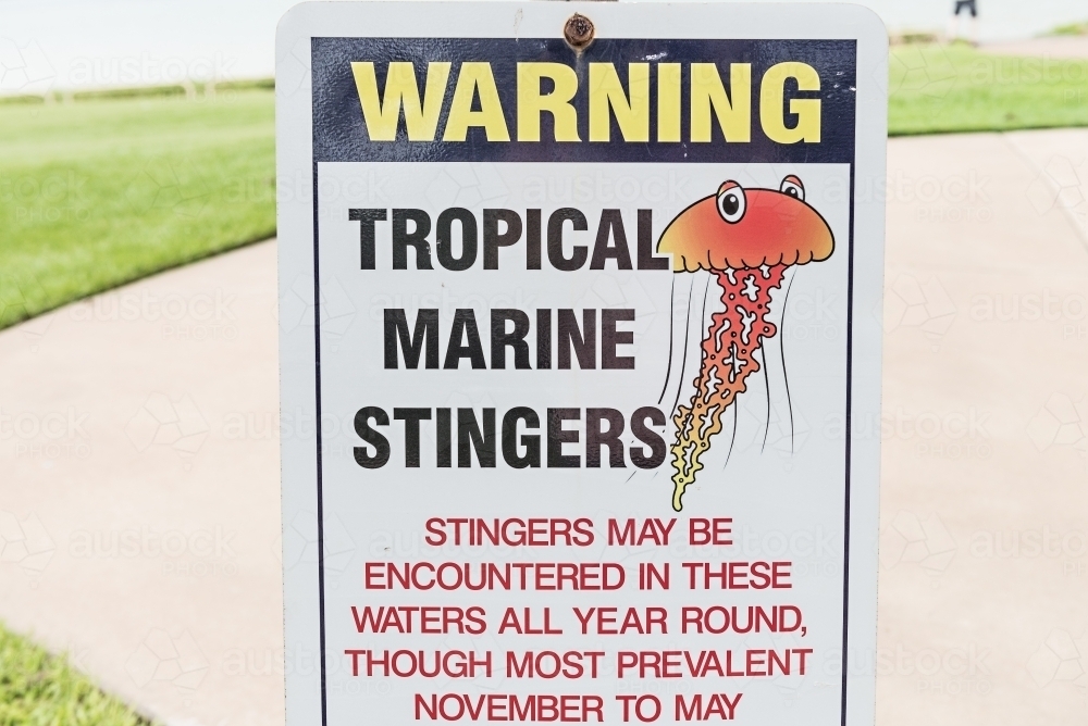 Tropical Stinger Sign - Australian Stock Image