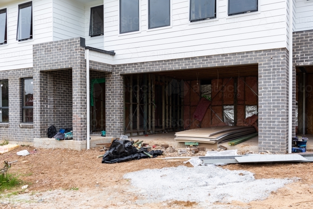 Two storey house building under construction - Australian Stock Image