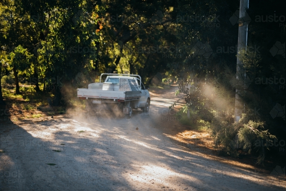 Ute on a dirt road - Australian Stock Image