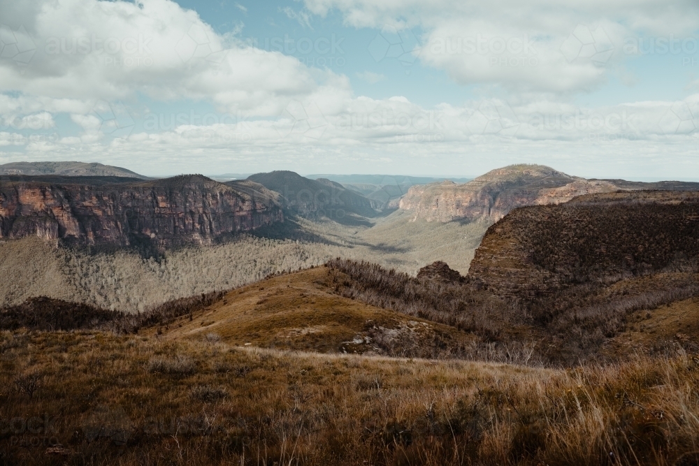 Valley views near the summit of the Lockleys Pylon Walking Track - Australian Stock Image