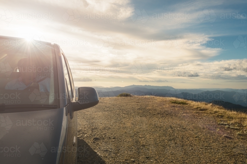 Van by the side of road - Australian Stock Image