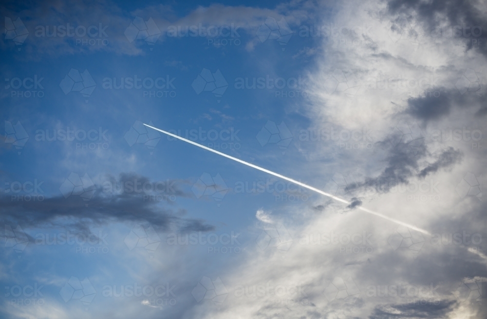 Vapour Trail in the Sky - Australian Stock Image