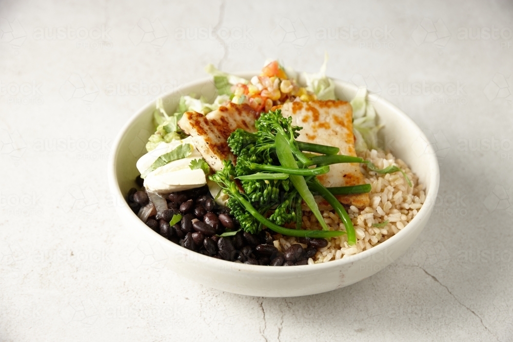 Vegetarian burrito bowl - Australian Stock Image