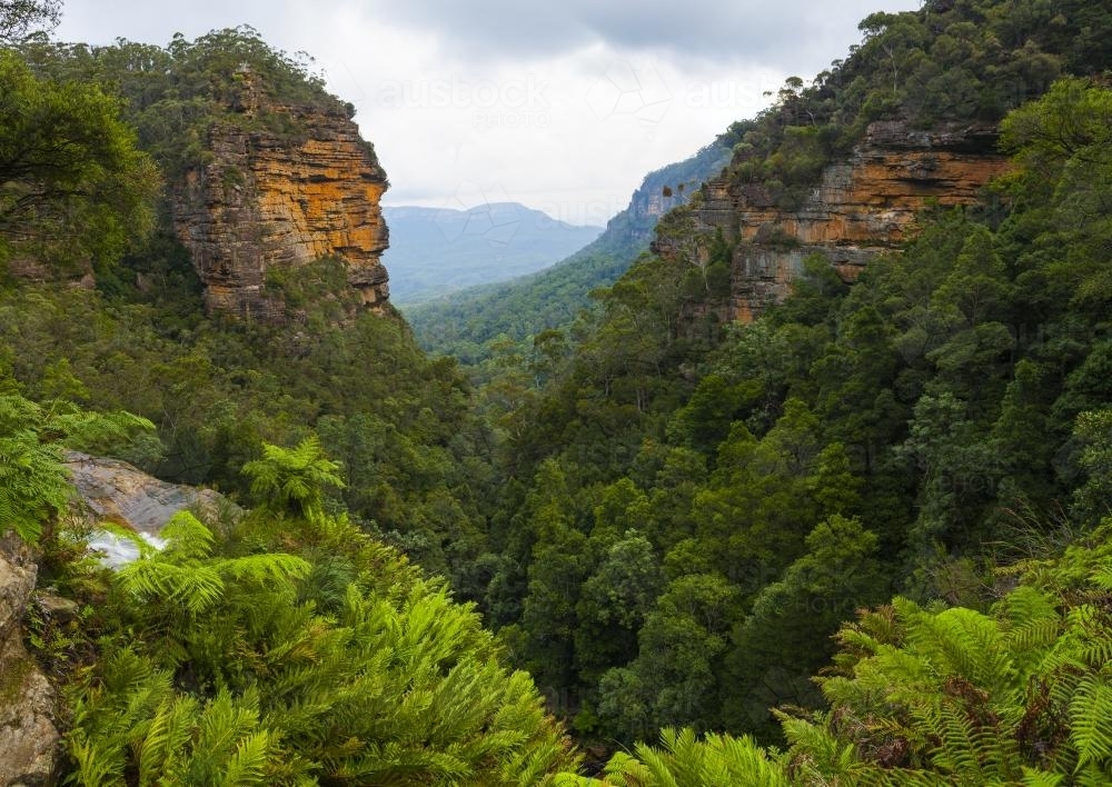 View from the top of Leura Falls - Australian Stock Image