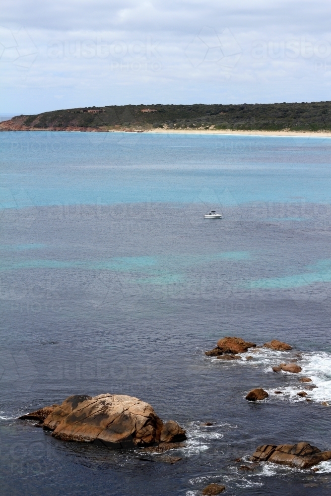 View over bay from top of cliff - Australian Stock Image