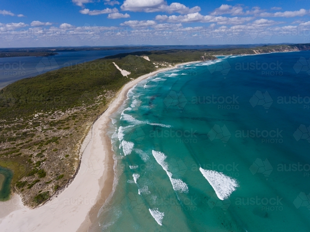 view over Ocean Beach and Nullaki Peninsula at Denmark - Australian Stock Image