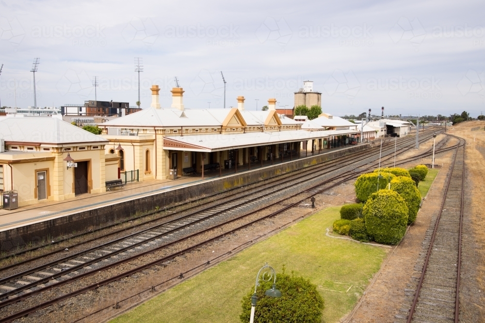 Wagga Wagga railway station in regional New South Wales - Australian Stock Image