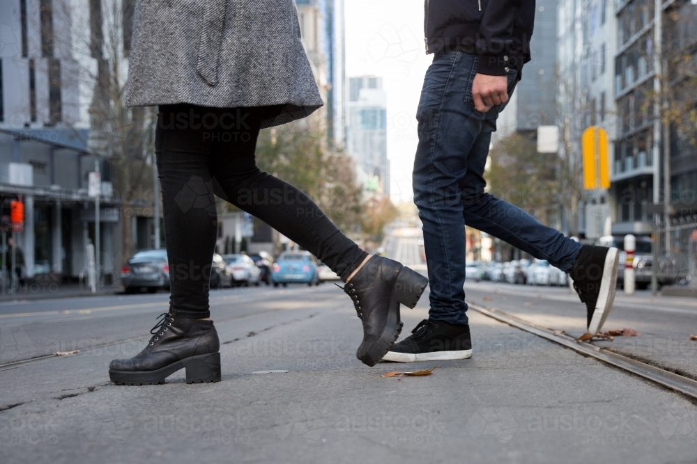 Walking in the Streets of Melbourne - Australian Stock Image