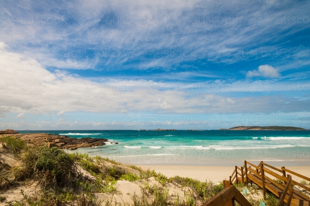 walkway heading to Nine Mile Beach, Esperance, WA - Australian Stock Image