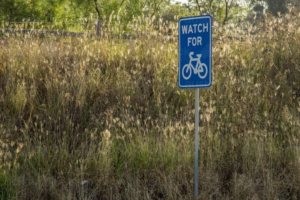 Watch for cyclists road sign - Australian Stock Image