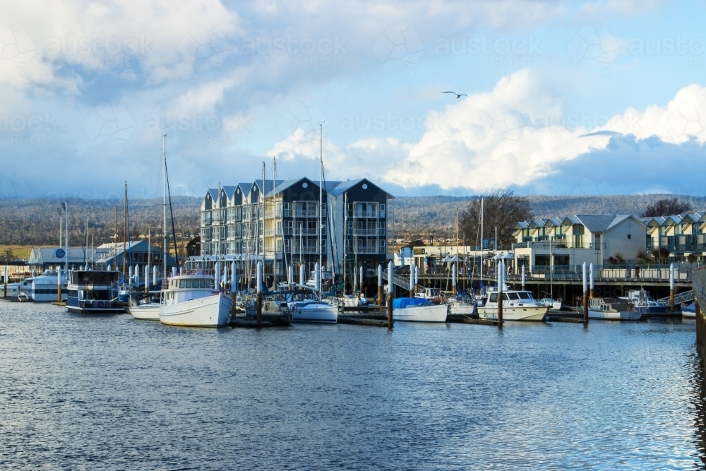 Waterfront with boats and buildings - Australian Stock Image