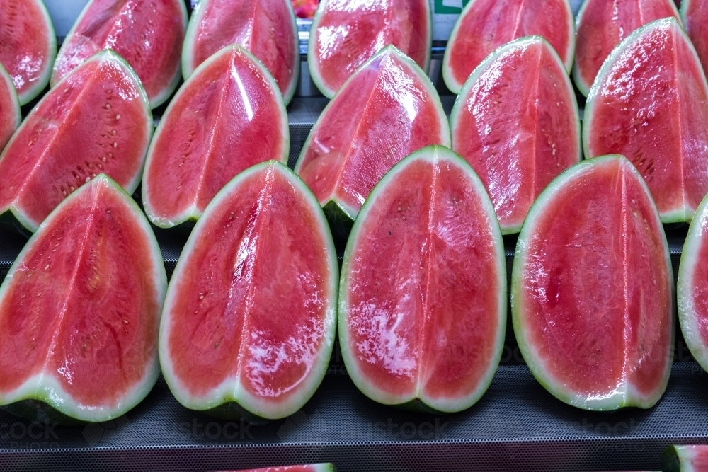 watermelon for sale at a green grocer - Australian Stock Image