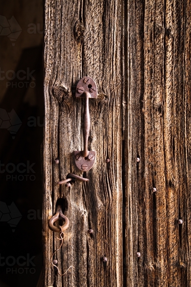 weathered wooden door - Australian Stock Image