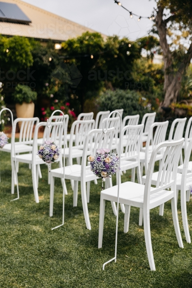 wedding ceremony chairs - Australian Stock Image