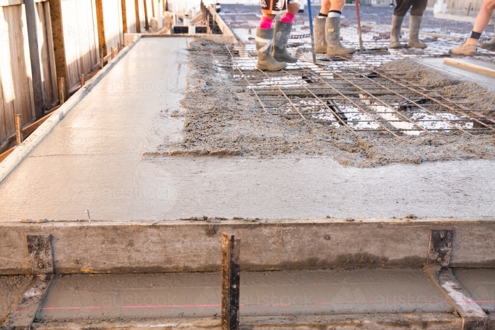 wet concrete and foundations - Australian Stock Image