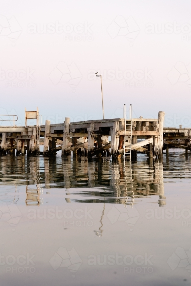 Wharf at Venus Bay in early morning - Australian Stock Image