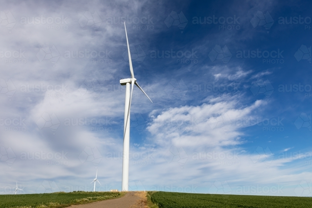 wind tower in farmland - Australian Stock Image