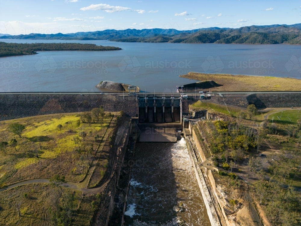 Image of Wivenhoe Dam spillway and wall Austockphoto