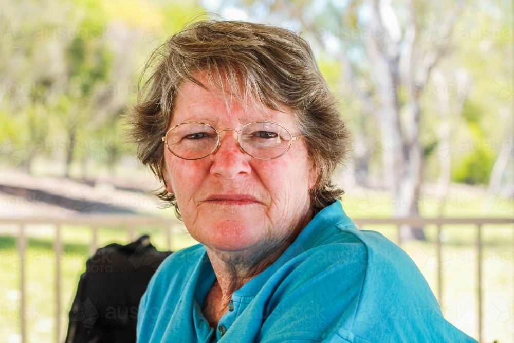 Woman in 50s wearing glasses - Australian Stock Image