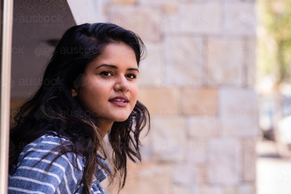 woman looking past camera - Australian Stock Image