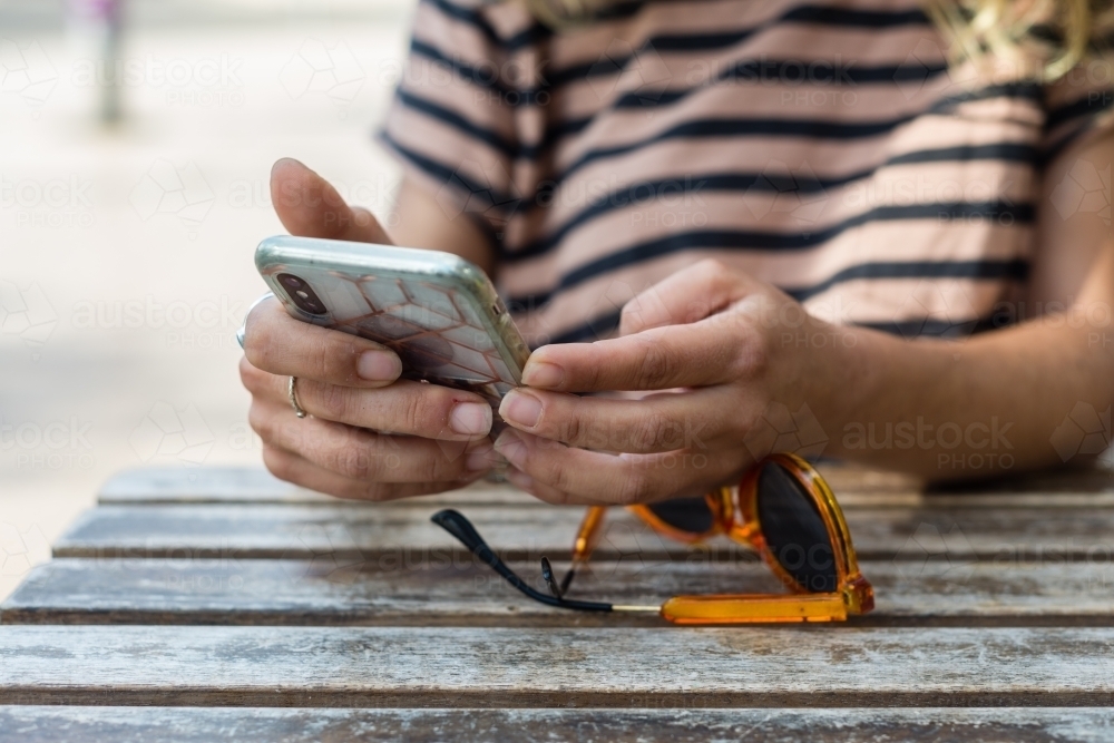 woman using phone  - Australian Stock Image