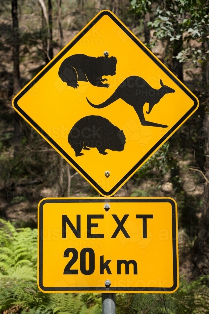 Wild Animals Road Sign