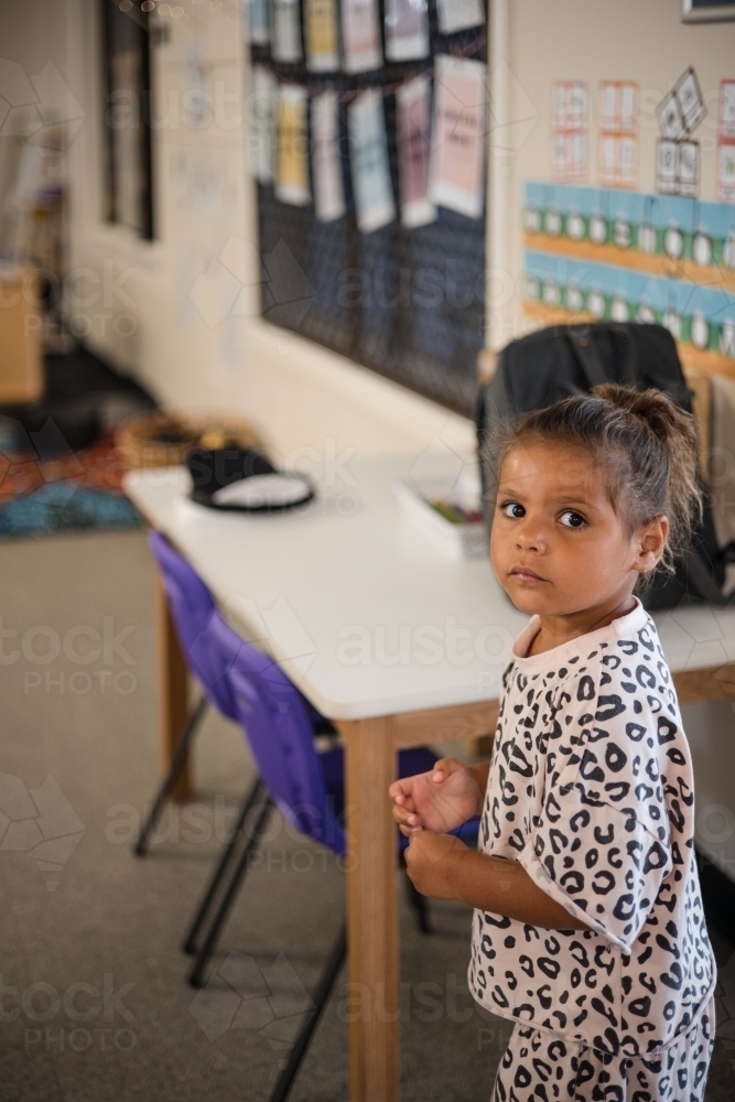 Image Of Young Aboriginal Girl At Preschool Austockphoto