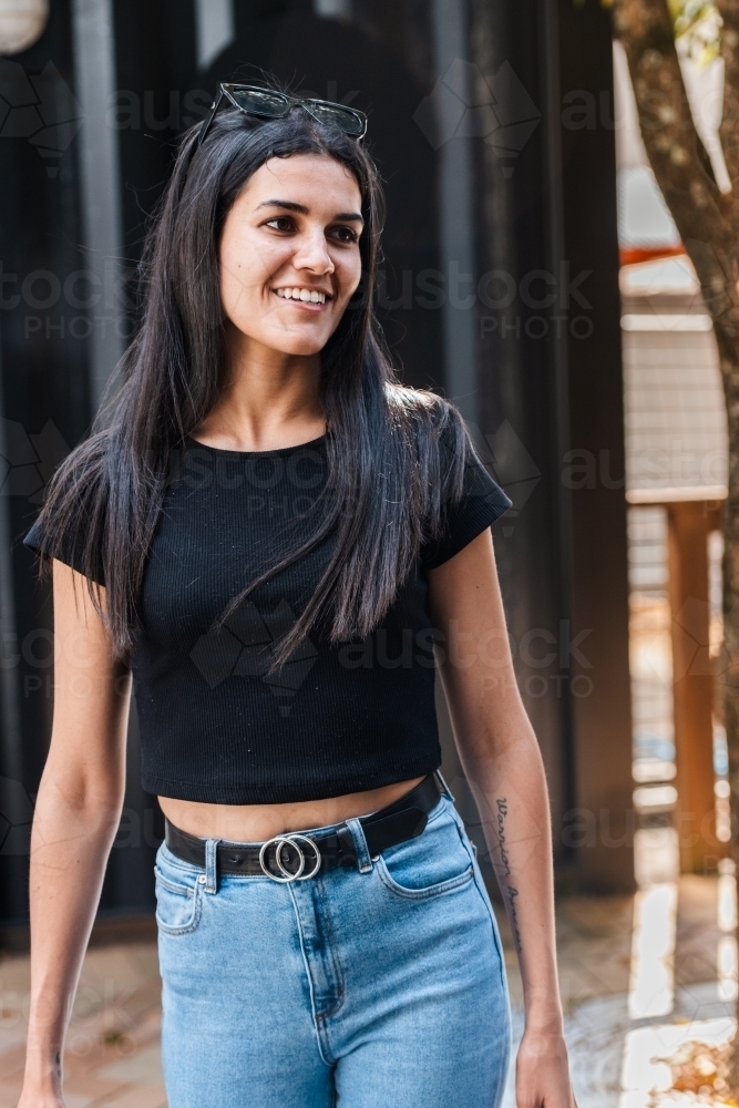 Image of young aboriginal woman - Austockphoto