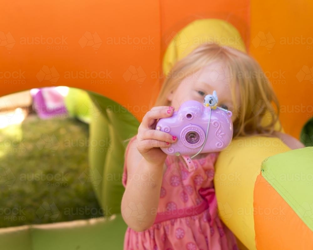 Young girl with Toy - Australian Stock Image