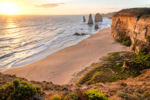 12 Apostles at sunset - Australian Stock Image