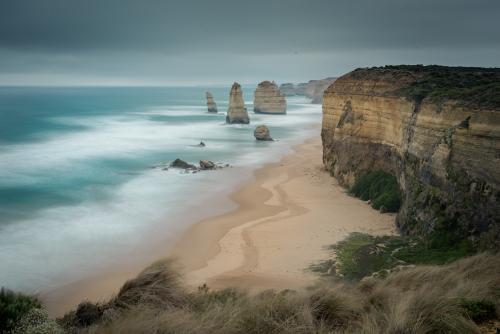 12 Apostles in cold stormy winter weather - Australian Stock Image