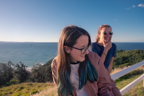 2 teens hanging out - Australian Stock Image