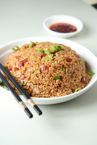 A bowl of fried rice - Australian Stock Image