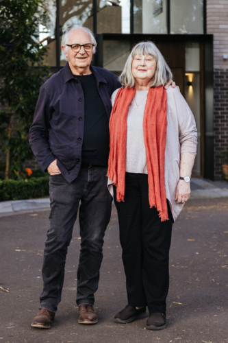 A caucasian elderly couple who are man and wife, in Melbourne, Victoria, Australia - Australian Stock Image