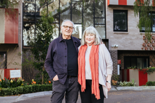 A caucasian elderly couple who are man and wife, in Melbourne, Victoria, Australia - Australian Stock Image