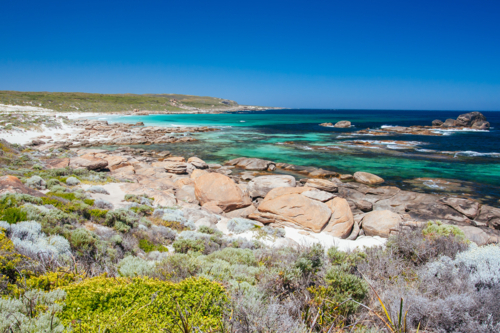 A pristine beach on a summer's day near Margaret River, Western Australia, Australia - Australian Stock Image
