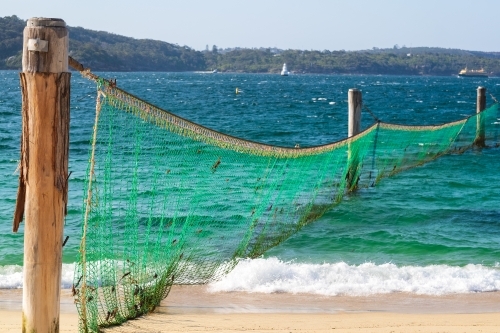 a shark net at Nielsen Park - Australian Stock Image